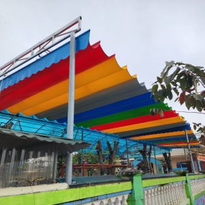 Mái Bạt Xếp Lượn Sóng Che Sân Nhà Đẹp, Bền