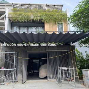 Mái Bạt Xếp Lượn Sóng Khung Sắt Vĩnh Long